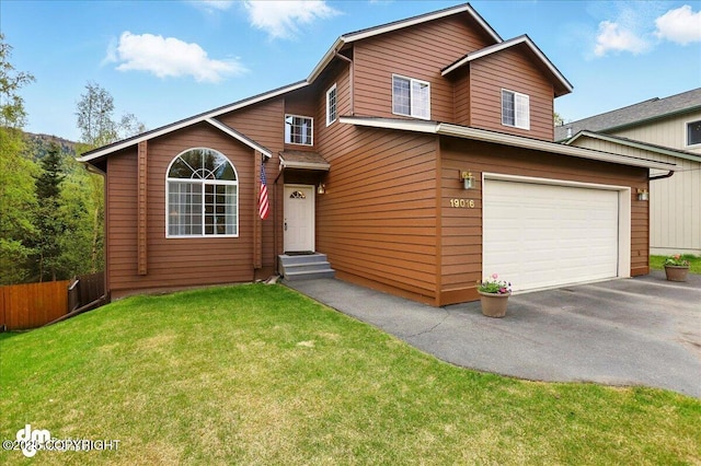 19016 Mountain Point Cir, Eagle River, AK 99577 - view of front of home featuring a garage, entry steps, and driveway