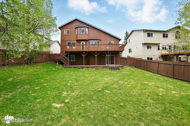 19016 Mountain Point Cir, Eagle River, AK 99577 - back of property with a wooden deck and stairway