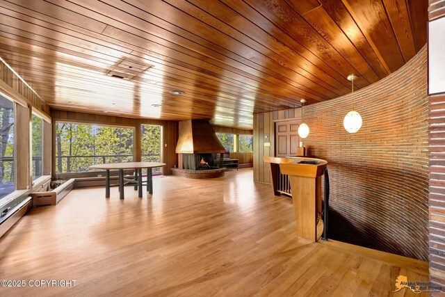 204 E 15th Ave, Anchorage, AK 99501 - interior space featuring wood ceiling and a fireplace