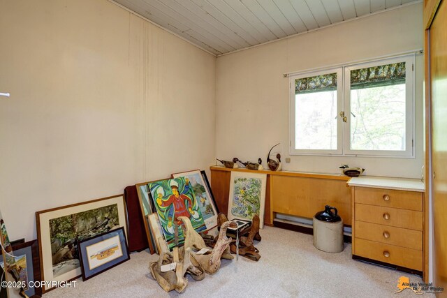 204 E 15th Ave, Anchorage, AK 99501 - living area with carpet floors and wooden ceiling