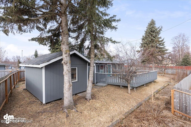 4801 Carousel Cir, Anchorage, AK 99502 - view of shed featuring a fenced backyard