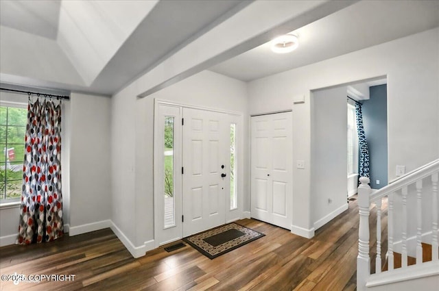 25656 Bendilent Cir, Eagle River, AK 99577 - foyer with wood finished floors and baseboards