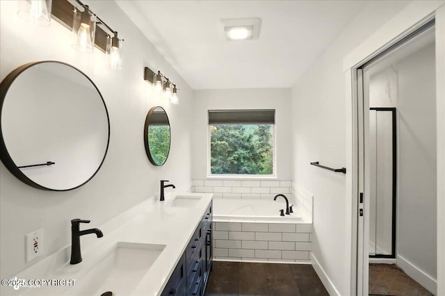 25656 Bendilent Cir, Eagle River, AK 99577 - full bathroom with a bath and double vanity