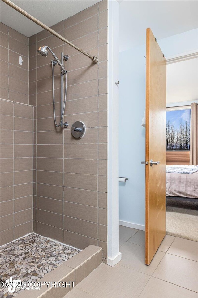 1382 Northbluff Dr # 4B, Anchorage, AK 99501 - full bath with tile patterned flooring, connected bathroom, and tiled shower