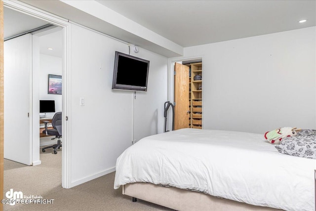 1382 Northbluff Dr # 4B, Anchorage, AK 99501 - carpeted bedroom with recessed lighting, baseboards, and a closet