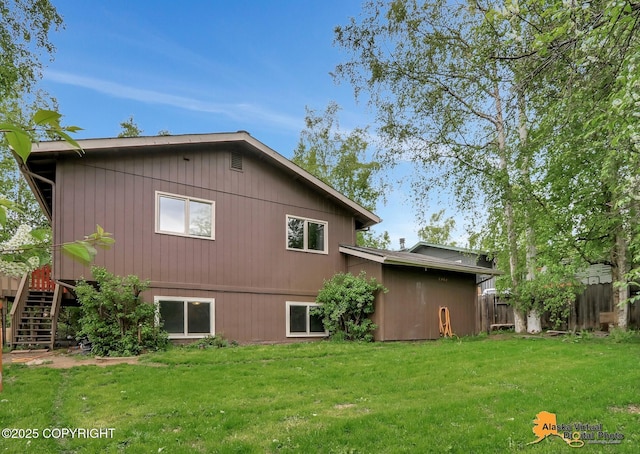 8400 E 11th Ct, Anchorage, AK 99504 - back of house with stairway