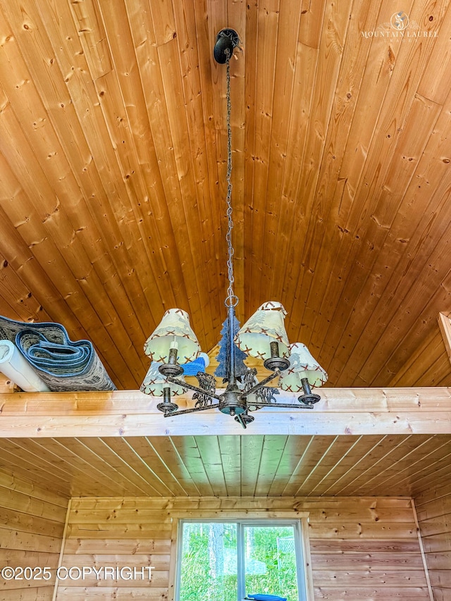 6934 Inlet Vista Dr, Wasilla, AK 99623 - detailed view of wooden ceiling and wooden walls