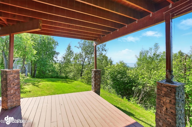 18221 Amonson Rd, Chugiak, AK 99567 - wooden deck featuring a yard