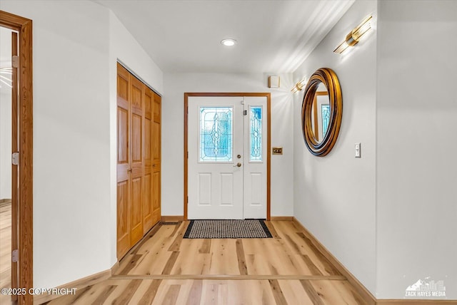 11510 Tulin Park Loop, Anchorage, AK 99516 - foyer with baseboards, light wood-style flooring, and recessed lighting