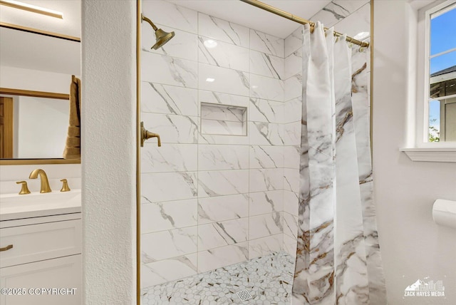 11510 Tulin Park Loop, Anchorage, AK 99516 - bathroom featuring vanity and a shower with curtain
