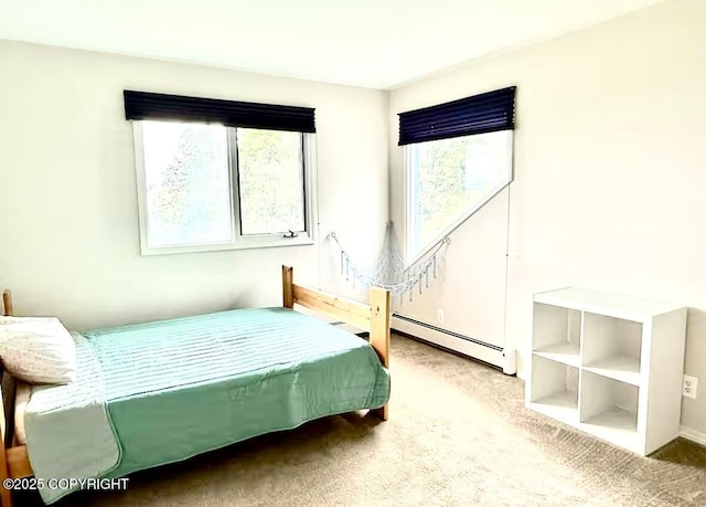 19440 Timberline Dr, Eagle River, AK 99577 - bedroom featuring a baseboard radiator and carpet flooring