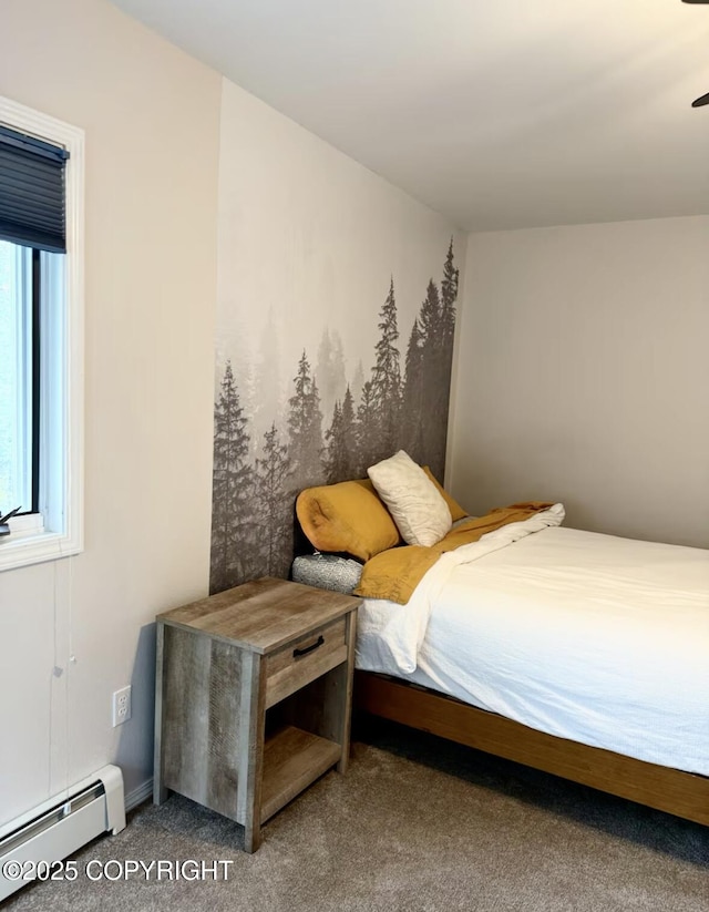 19440 Timberline Dr, Eagle River, AK 99577 - carpeted bedroom with a baseboard radiator