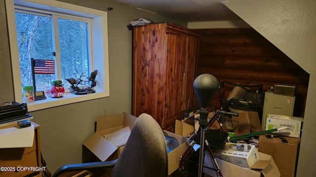 52899 Kingery Rd, Nikiski/North Kenai, AK 99611 - office area featuring log walls