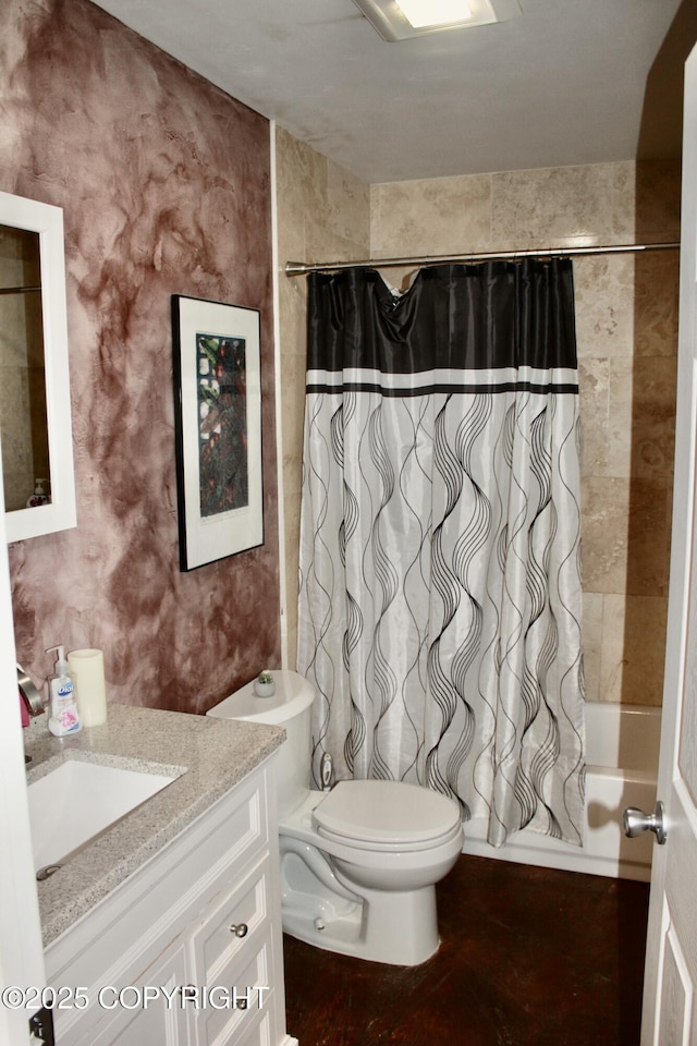 435 N Chugach St, Palmer, AK 99645 - bathroom with vanity and shower / bath combination with curtain
