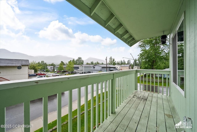 8041 Northwind Ave, Anchorage, AK 99504 - deck featuring a mountain view and a residential view