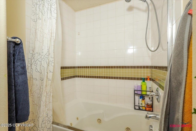 full bathroom featuring a combined bath / shower with jetted tub