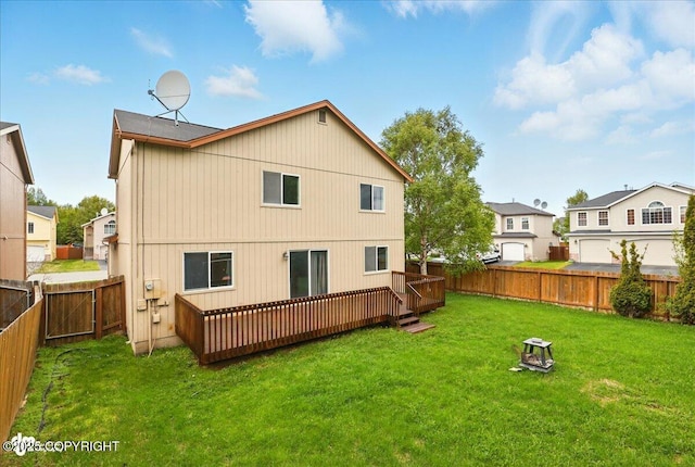 2308 Casey Cusack Loop, Anchorage, AK 99515 - rear view of house featuring a wooden deck, a residential view, and a gate