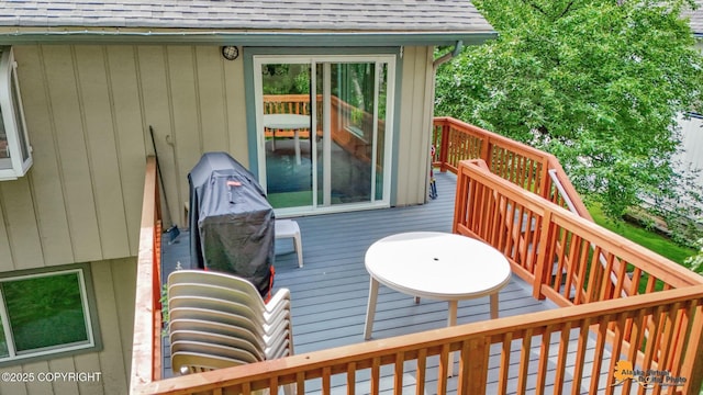 wooden deck with stairway