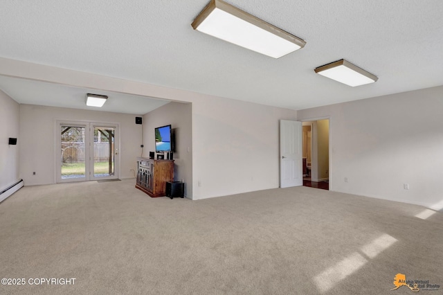 unfurnished living room with carpet floors