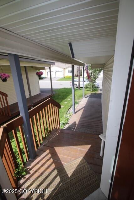 deck featuring covered porch