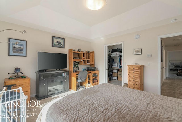 bedroom with a closet and a walk in closet