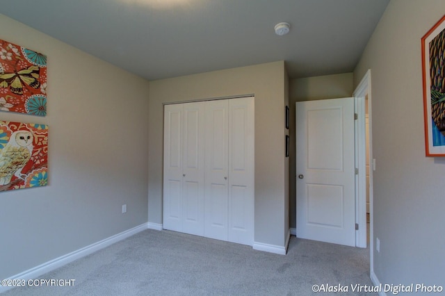 300 Shageluk St, Anchorage, AK 99504 - unfurnished bedroom with baseboards, a closet, and carpet flooring