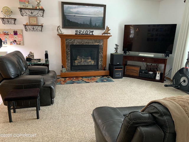 34581 N Fork Rd, Anchor Point, AK 99556 - living area featuring carpet and a high end fireplace