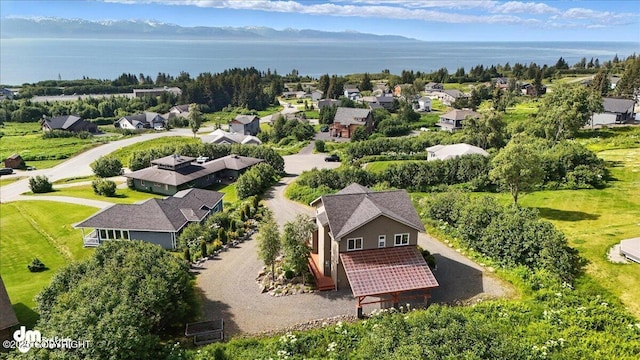 3866 Cabana Ct, Homer, AK 99603 - aerial view of residential area featuring a water and mountain view