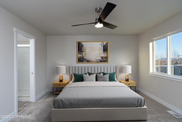 3680 Little Bear Pl # 8, Anchorage, AK 99504 - bedroom featuring carpet, baseboards, and ceiling fan