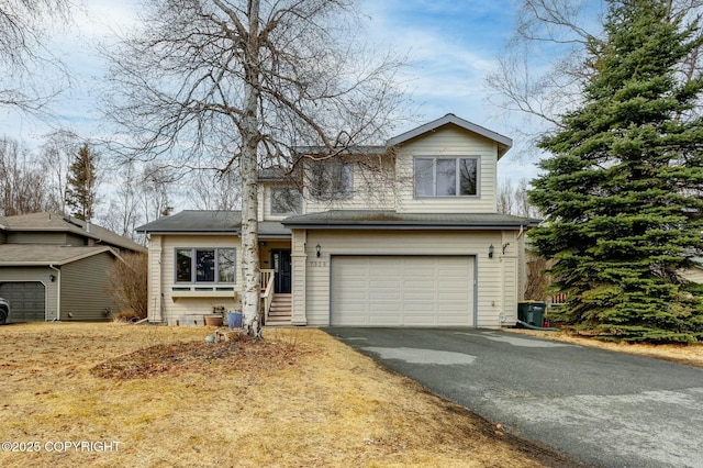 view of front facade with driveway and a garage