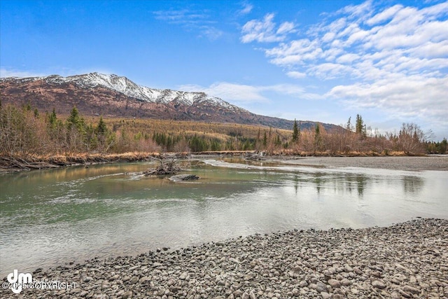 view of water feature featuring a mountain view