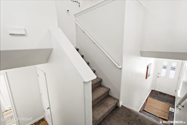stairs with baseboards