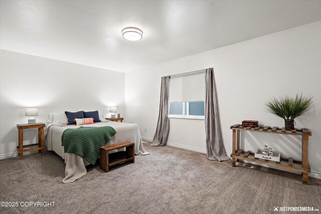 bedroom with carpet and baseboards