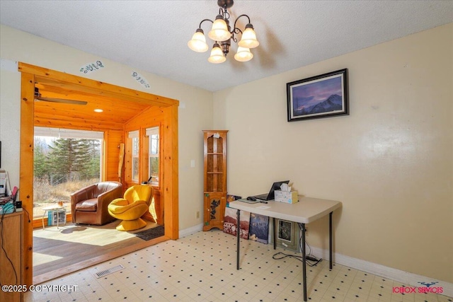 16500 E Smith Rd, Palmer, AK 99645 - interior space featuring baseboards, a notable chandelier, and tile patterned floors