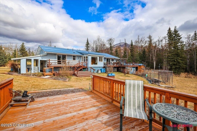 16500 E Smith Rd, Palmer, AK 99645 - wooden deck with a lawn