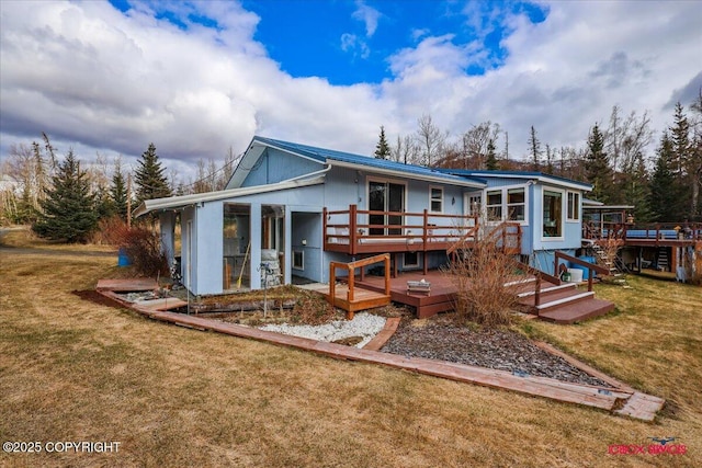 16500 E Smith Rd, Palmer, AK 99645 - back of property with a yard and a deck