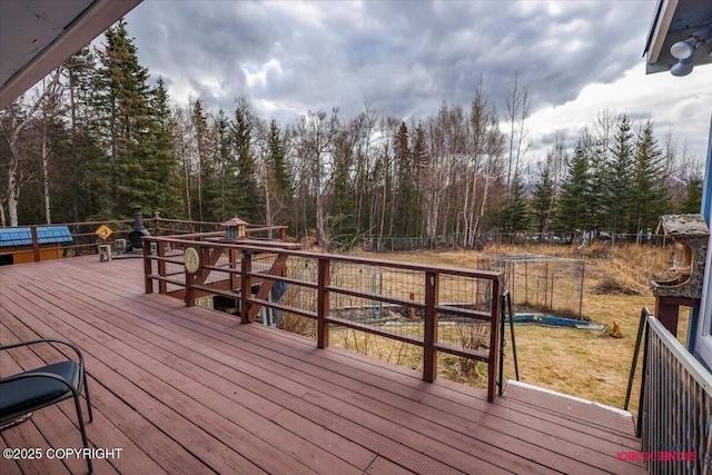 16500 E Smith Rd, Palmer, AK 99645 - deck featuring a yard and a forest view