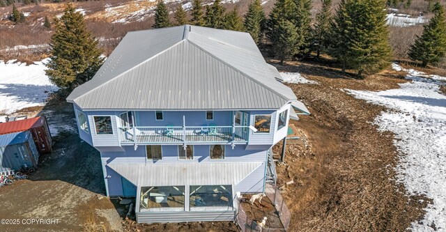 65265 Knob Hill Rd, Anchor Point, AK 99556 - exterior space featuring metal roof and a balcony