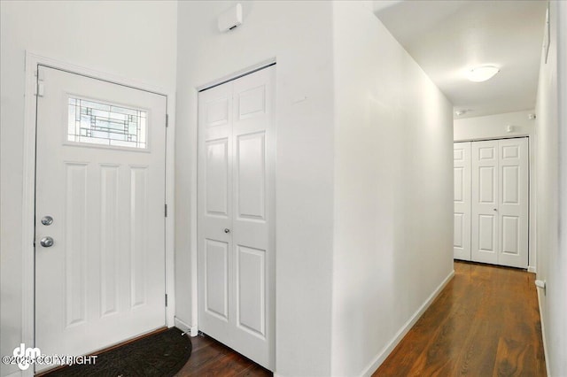 3762-3768 S Lansing Rd, Wasilla, AK 99654 - foyer featuring dark wood-style flooring and baseboards