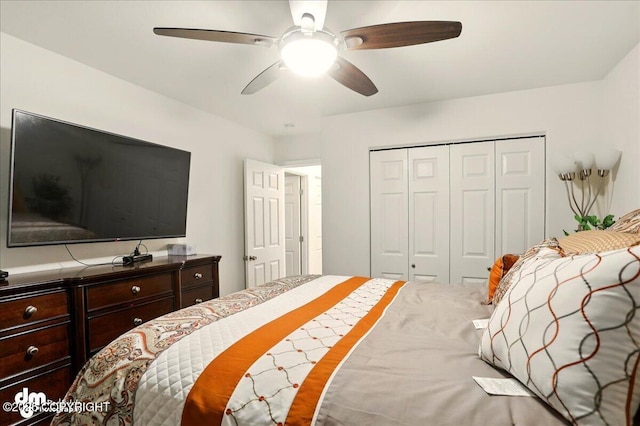 3762-3768 S Lansing Rd, Wasilla, AK 99654 - bedroom with a closet and ceiling fan