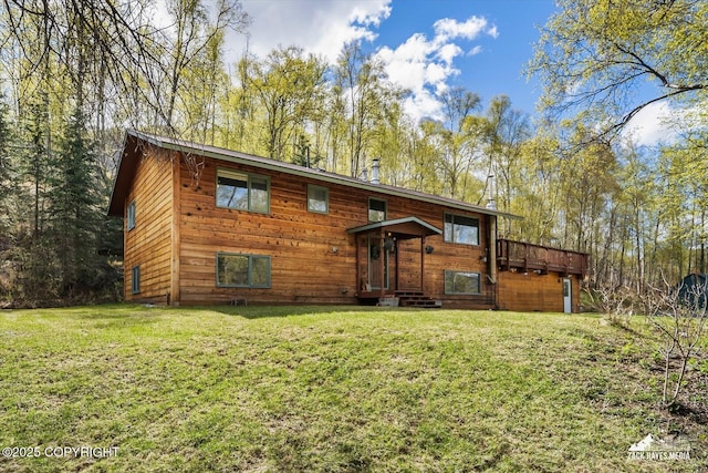 21440 Falling Water Cir, Eagle River, AK 99577 - chalet / cabin featuring a front lawn