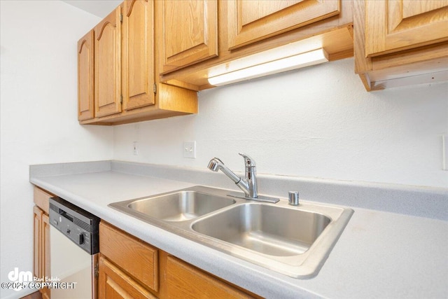 315 Krane Dr # 19, Anchorage, AK 99504 - kitchen featuring white dishwasher, light countertops, and a sink