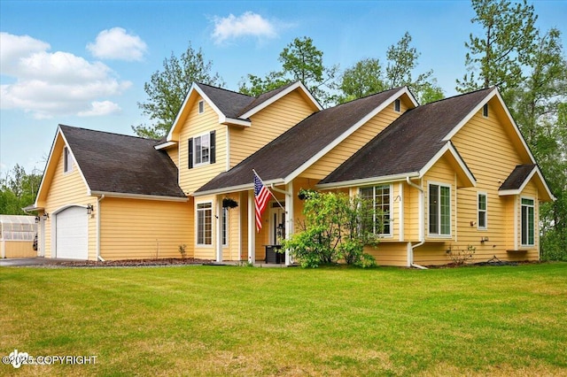 3361 N Inspiration Loop, Wasilla, AK 99654 - traditional-style house with an attached garage, a front yard, driveway, and roof with shingles