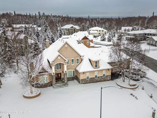 view of snowy aerial view