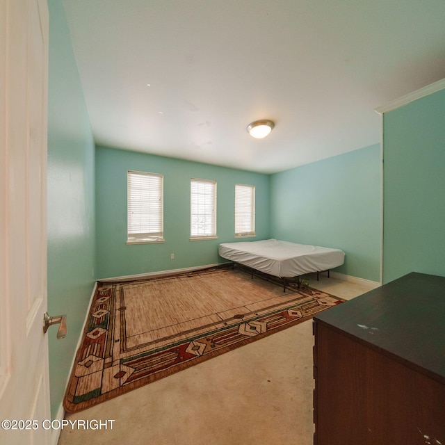 unfurnished bedroom featuring baseboards and carpet flooring