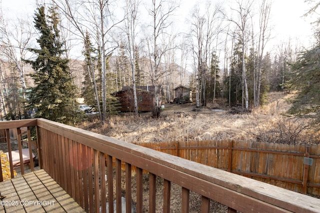 10127 Crest View Ln, Eagle River, AK 99577 - wooden terrace with fence