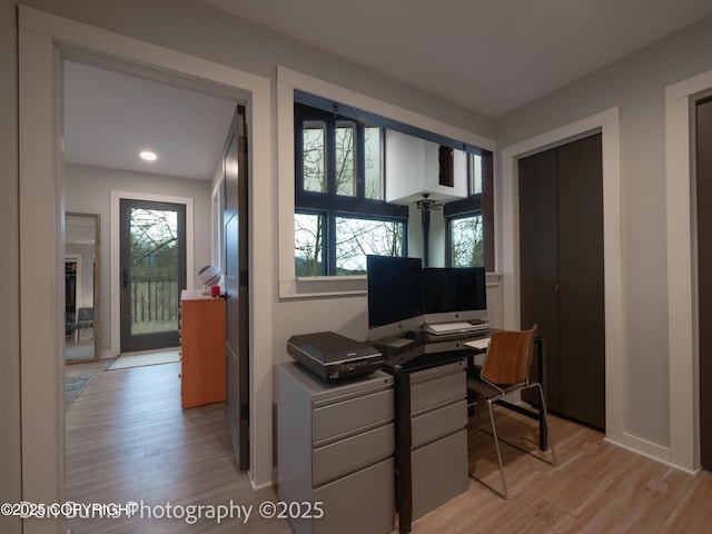 11730 Broadwater Dr, Eagle River, AK 99577 - office with plenty of natural light, light wood finished floors, and recessed lighting
