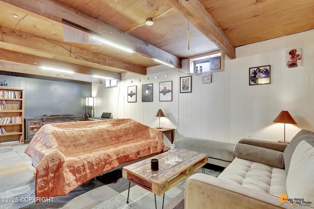 4303 E 3rd Ave, Anchorage, AK 99508 - interior space with wooden ceiling and beam ceiling