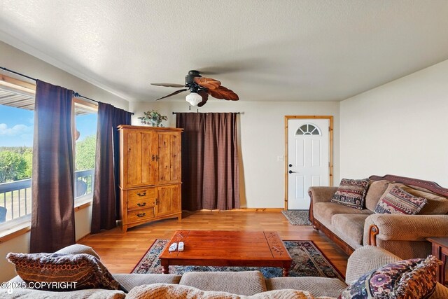 22045 Becharof Cir, Kasilof, AK 99610 - living area with a ceiling fan and light wood finished floors