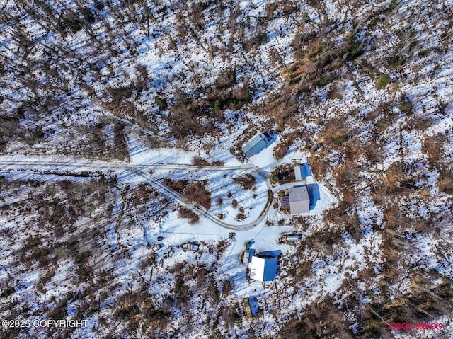 view of snowy aerial view